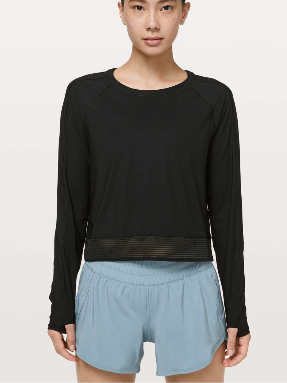 lululemon Stripe In Stride Long Sleeve Black